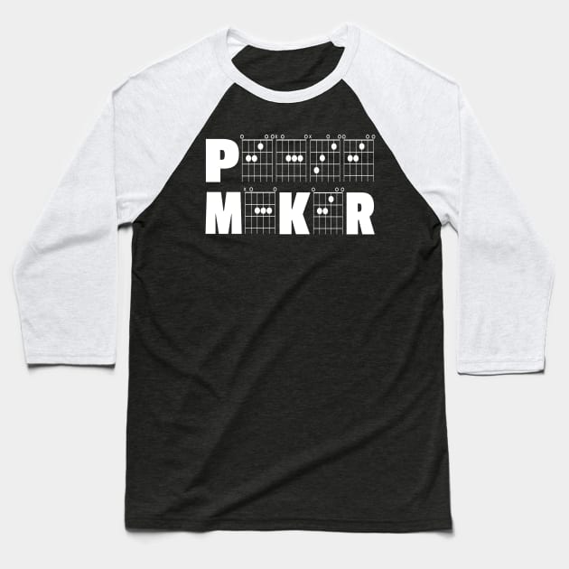 Peace Maker in Guitar Chords Baseball T-Shirt by Chordword